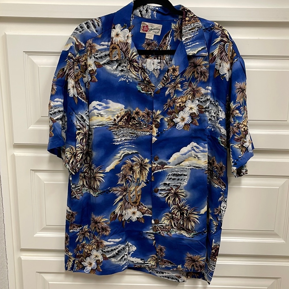 Hilo Hattie original Hawaiian shirt, blue XL
